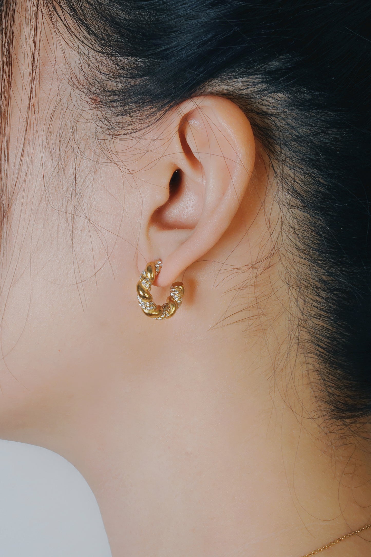 Embellished Croissant Hoops