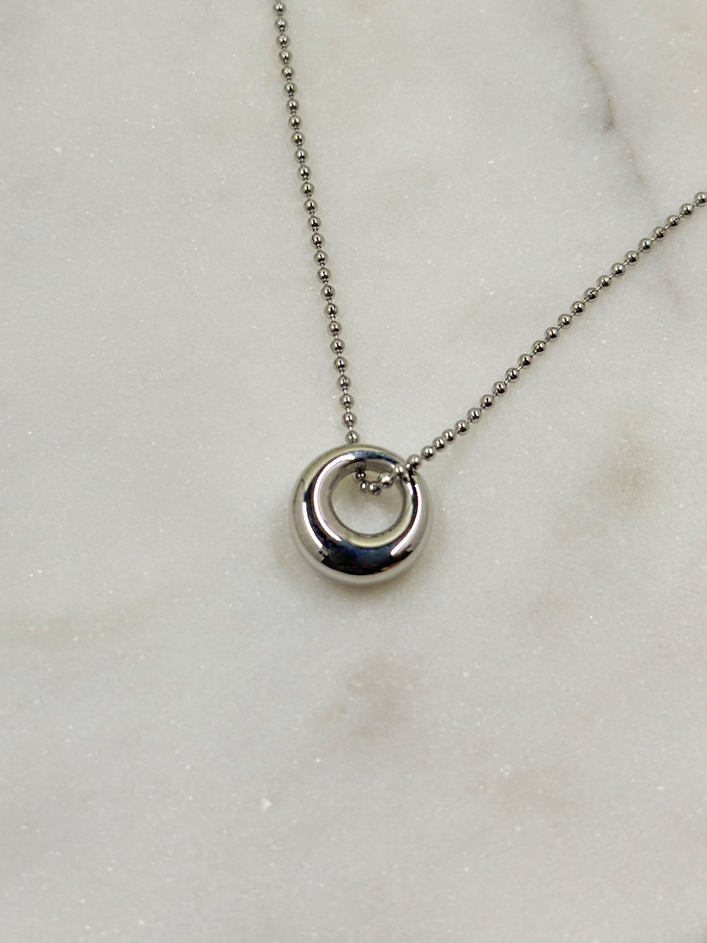 Donut Hoop Pendant Necklace