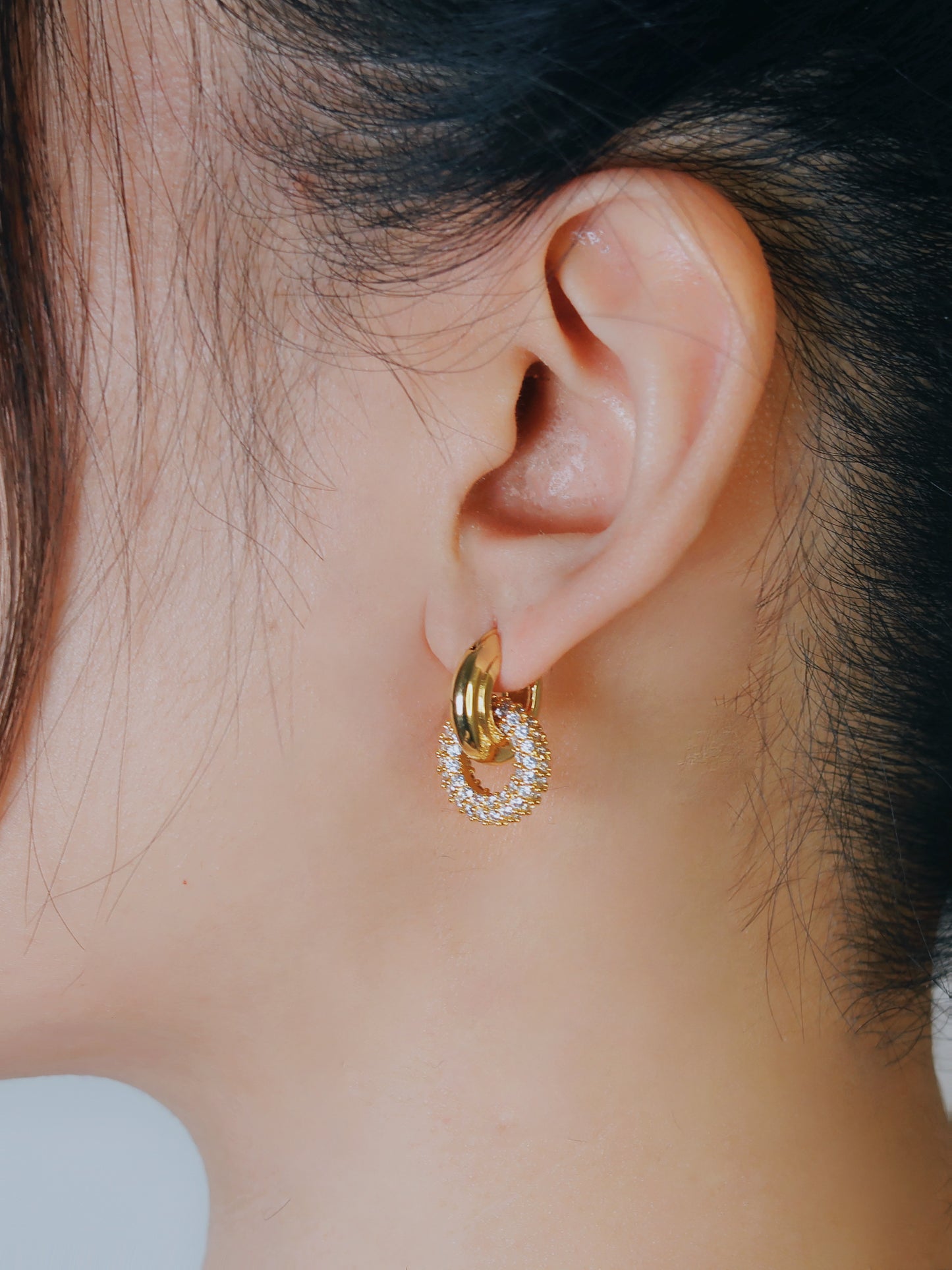 Double Hoops Drop Earrings