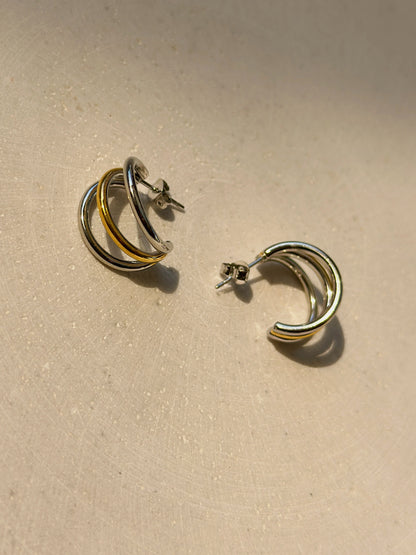 Triple Crescent Earrings