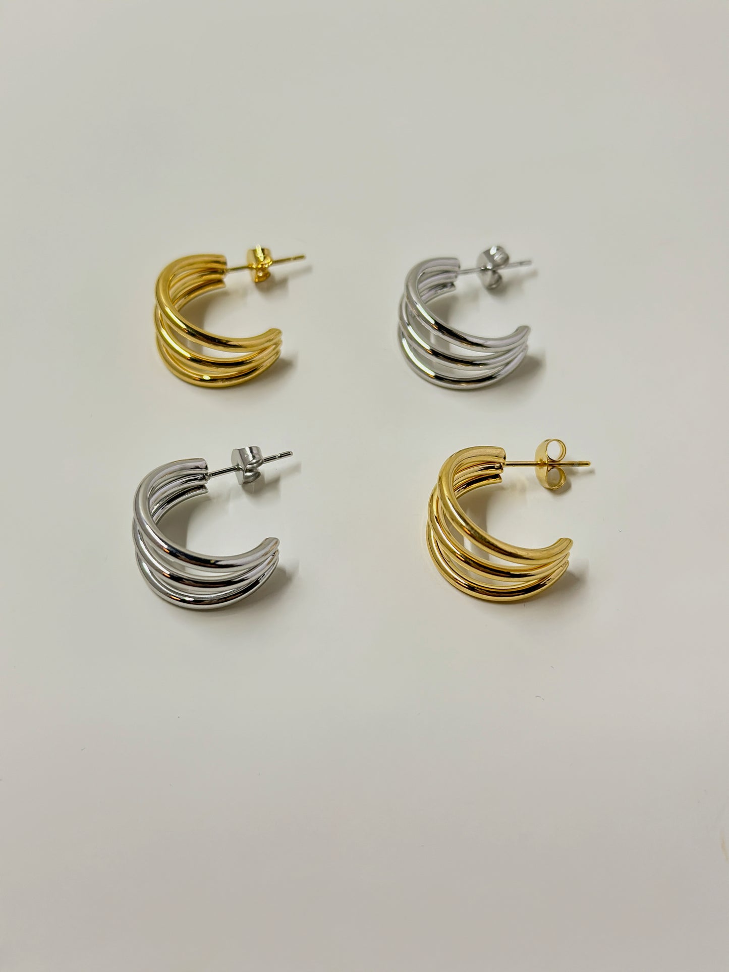 Triple Crescent Earrings