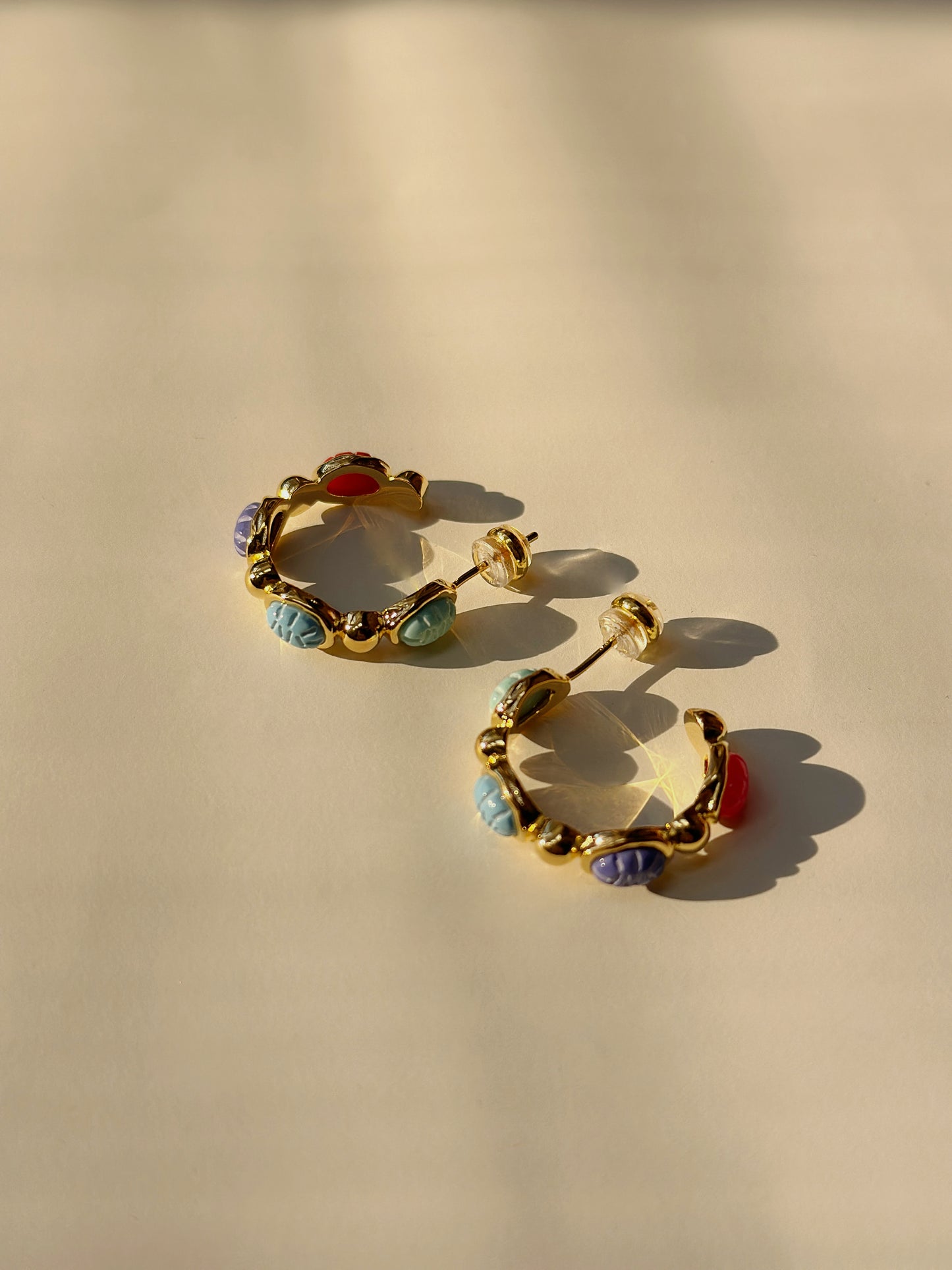 Colored Stone Hoops