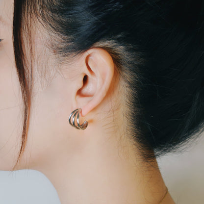 Triple Crescent Earrings